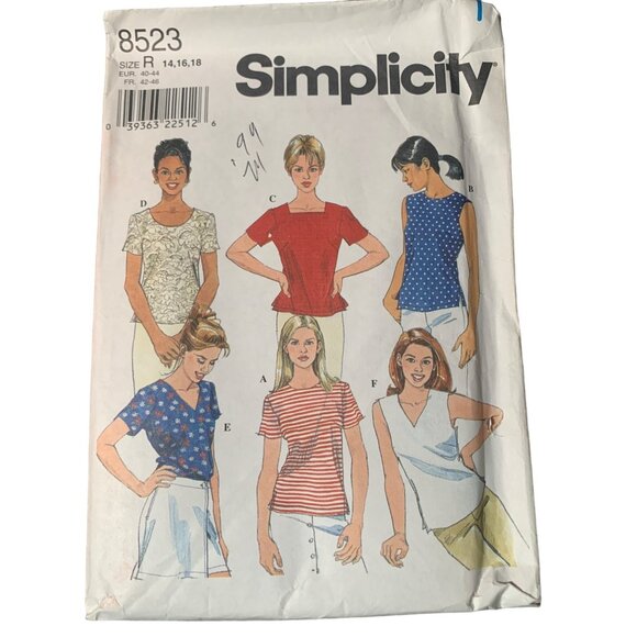 Simplicity 8523 Misses' Top Sewing Pattern Sizes 14-18 - Picture 1 of 2